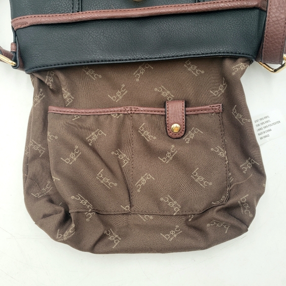 BOC Born Small Shoulder Crossbody Bag Brown Black Adjustable Classic Boho Purse - Picture 4 of 15
